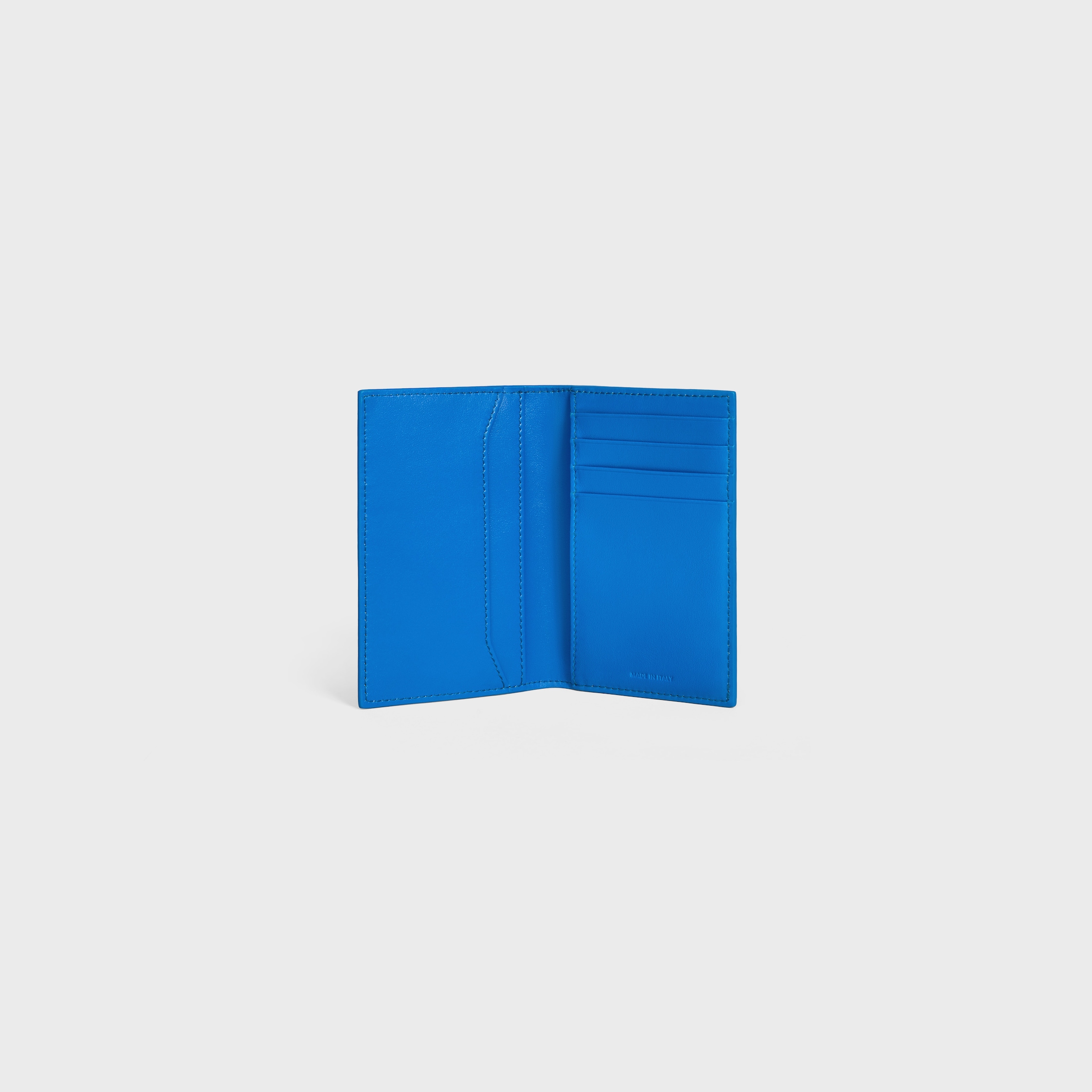 VERTICAL CARD HOLDER IN GRAINED CALFSKIN - ULTRA BLUE | CELINE