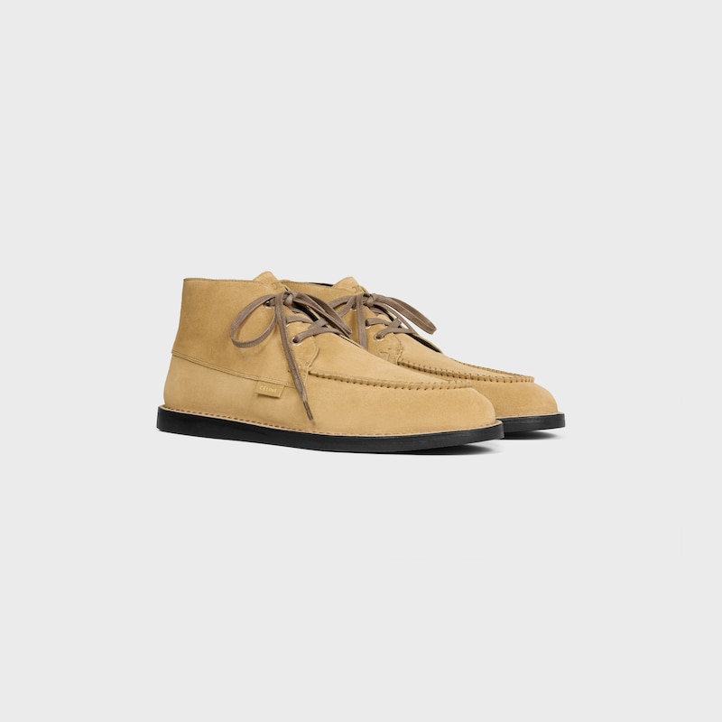 SIROCCO CHUKKA BOOT IN SUEDE CALFSKIN - STONE BEIGE -  - 1 | CELINE