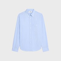 relaxed shirt IN striped cotton poplin - BLEU/CRAIE/NAVY -  - 1 | CELINE