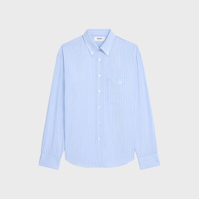 休闲衬衫 - 蓝色/粉笔白/海军蓝 -  - 1 | CELINE