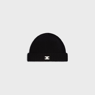 triomphe beanie IN Scottish Cashmere - BLACK -  - 6 | CELINE