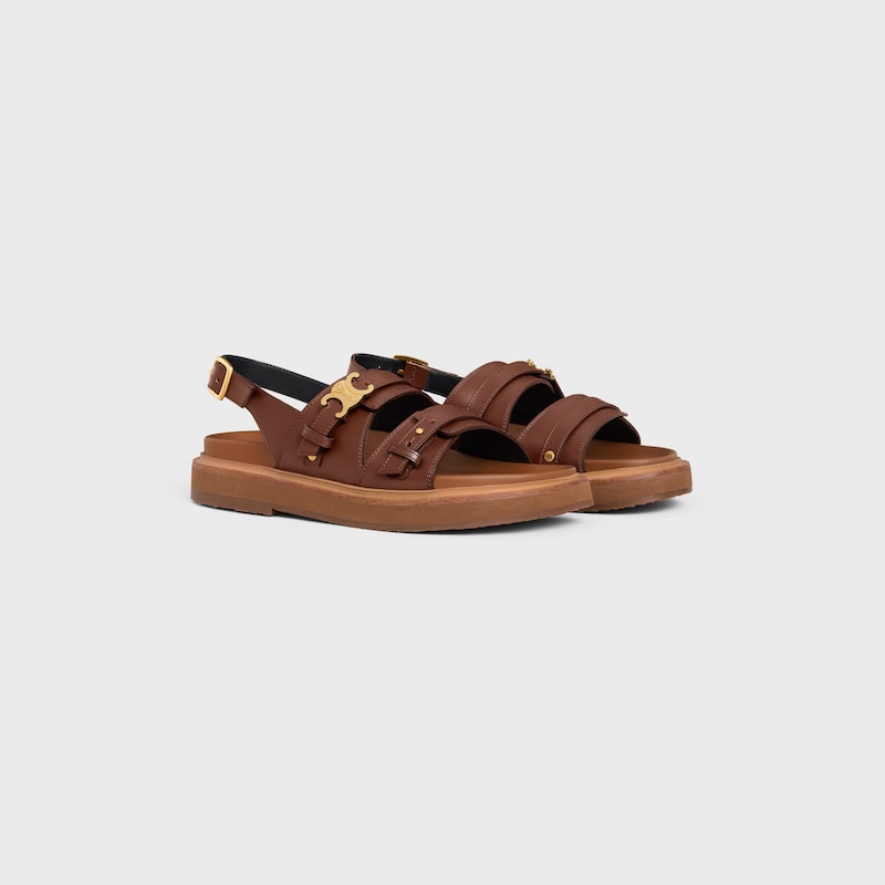 CELINE TIPPI TRIOMPHE SANDALE aus KALBSLEDER - DUNKELBRAUN -  - 1 | CELINE