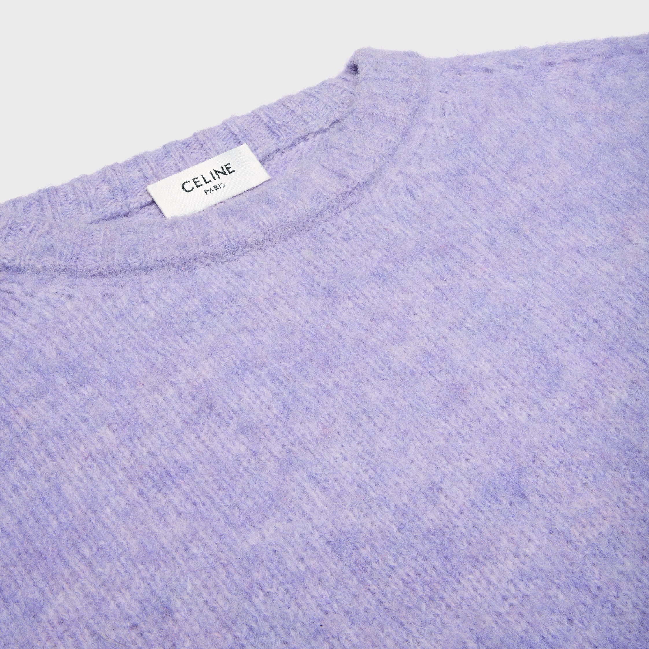トップス CELINE IconicCrewNeckSweater Shetland crewneck sweater IN SHETLAND WOOL - LIGHT PURPLE | CELINE