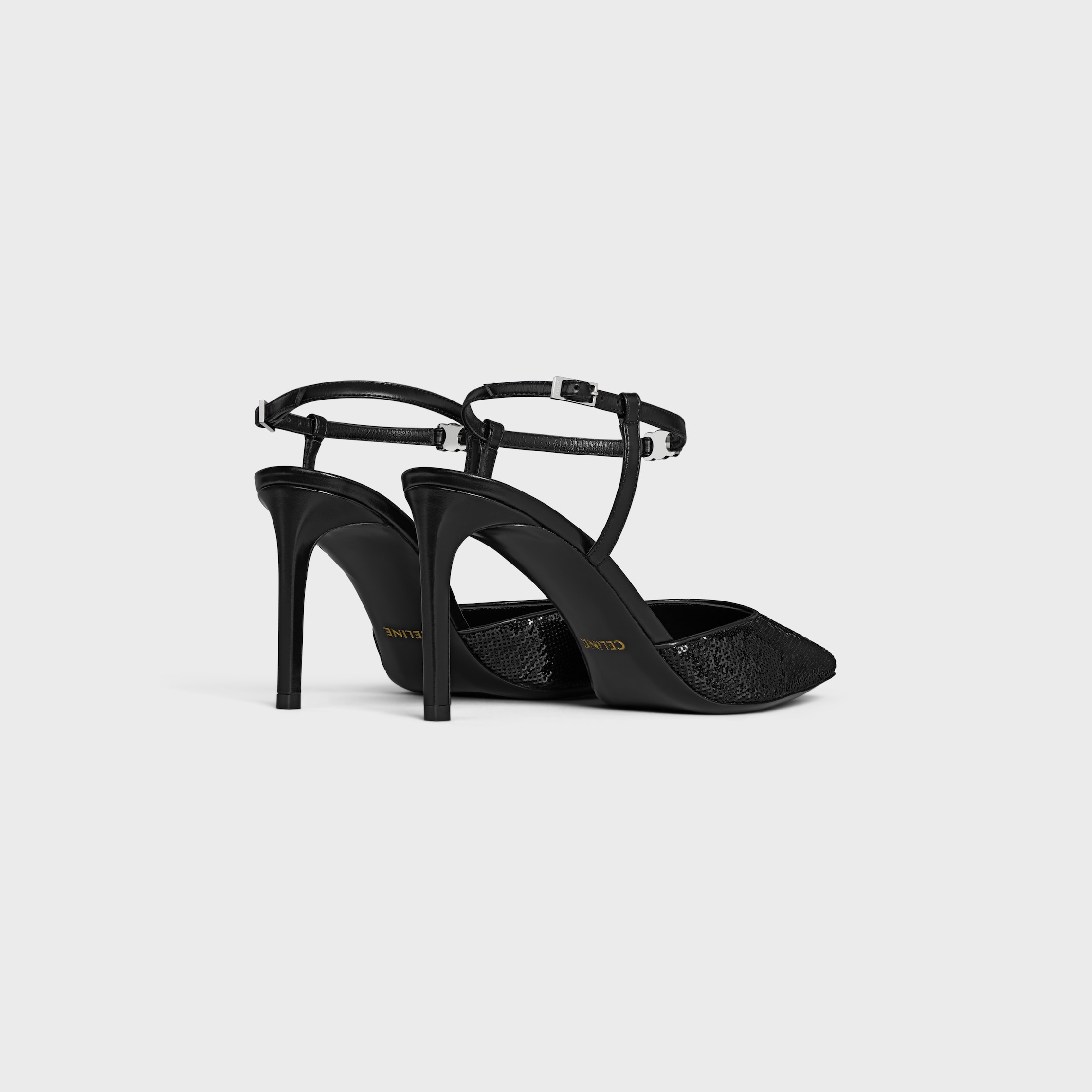 CELINE ソックス　3roku Leo Strappy Sandal in Black & White 