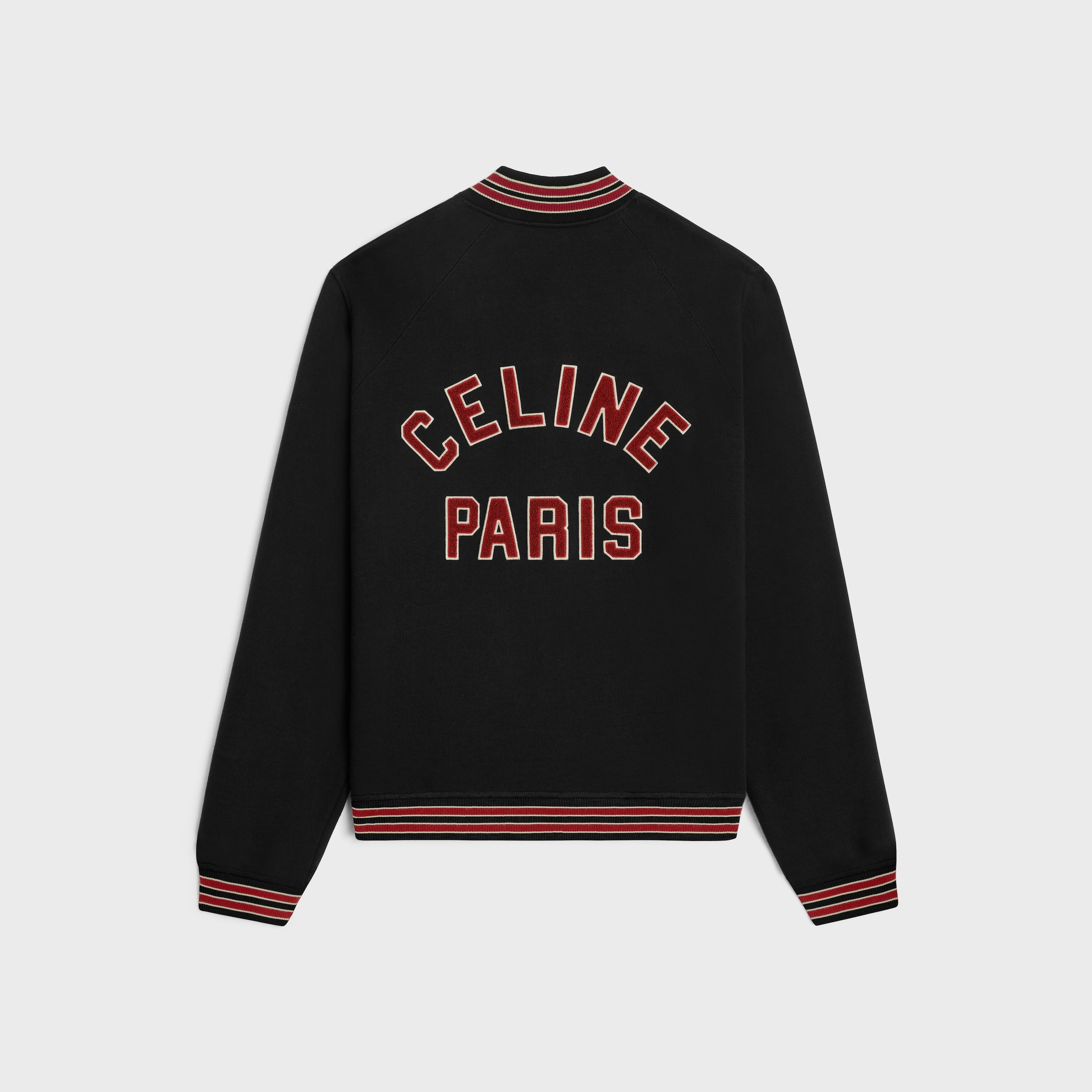 CELINE PARIS テディカレッジジャケット / フリース - ブラック