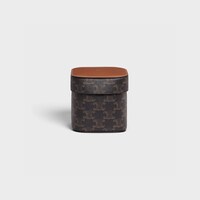 Small Box in Triomphe Canvas and Calfskin - TAN - HOME - 1 | CELINE