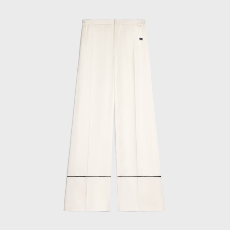 pyjama trousers IN silk satin - IVOIRE -  - 1 | CELINE