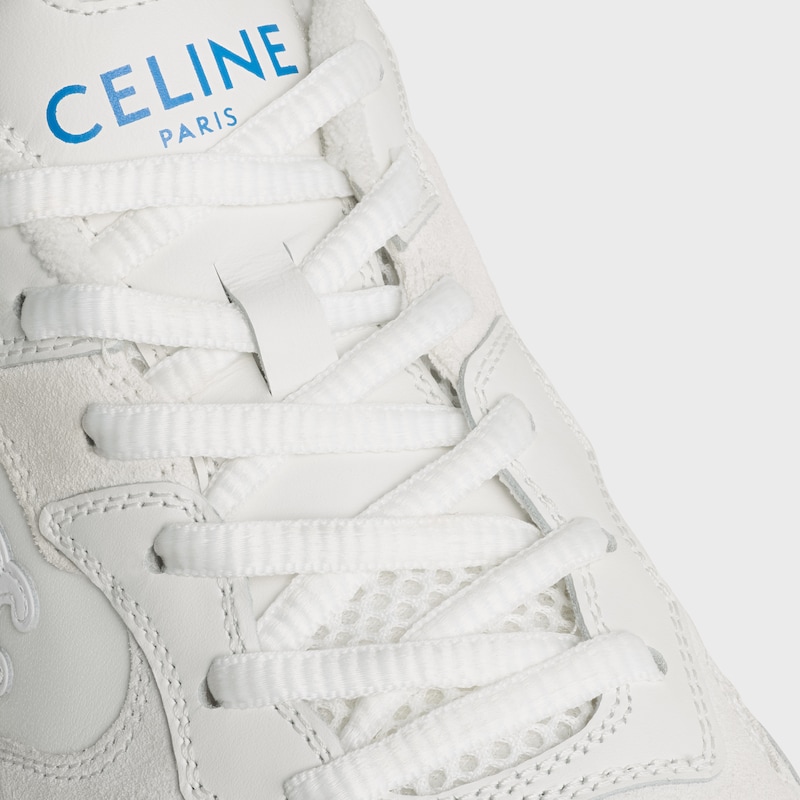 RUNNER SNEAKER IN CALFSKIN, SUEDE CALFSKIN AND MESH - OPTIC WHITE -  - 1 | CELINE
