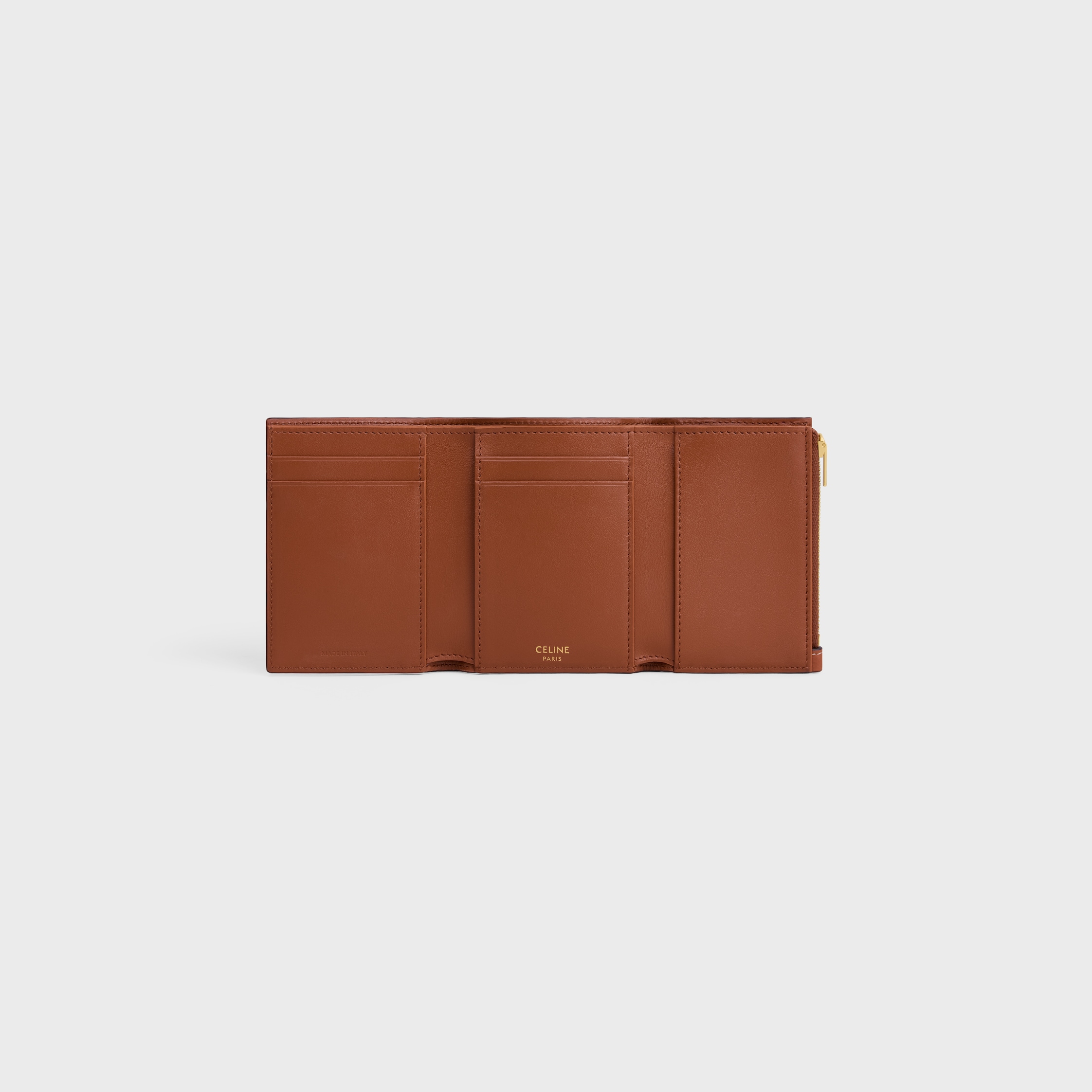 FINE STRAP WALLET NINO IN SUPPLE GRAINED CALFSKIN - TAN | CELINE