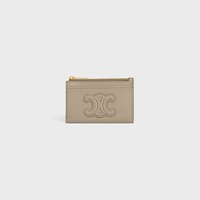 ジップ付きカードホルダー キュイル トリオンフ / シャイニーカーフスキン - モダントープ - ウィメンズ ギフト - 1 | CELINE