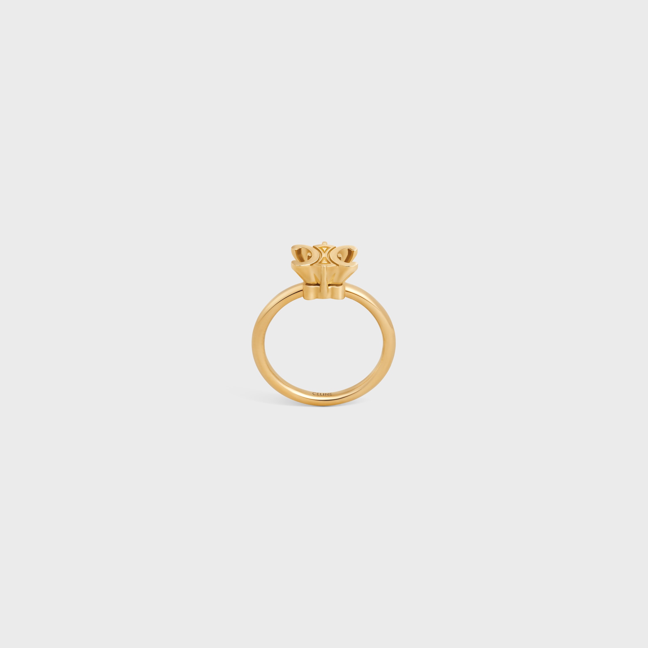 Triomphe Solitaire Ring in Brass with Gold Finish - GOLD