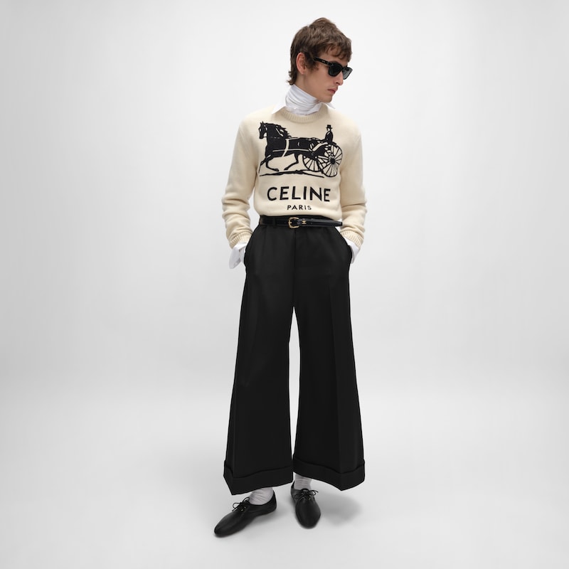 pantalon docks gabardine laine mohair - Noir -  - 1 | CELINE