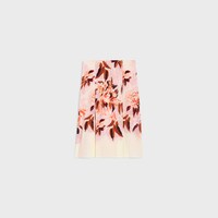 pleated skirt IN crepe de chine - CREAM/ORANGE/COGNAC -  - 2 | CELINE