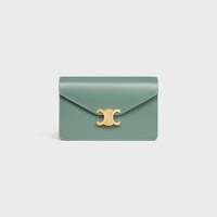 POCHETTE MIT KETTE MARGO aus glänzendem Kalbsleder - Seladon - BRIEFTASCHEN MIT KETTE - 1 | CELINE