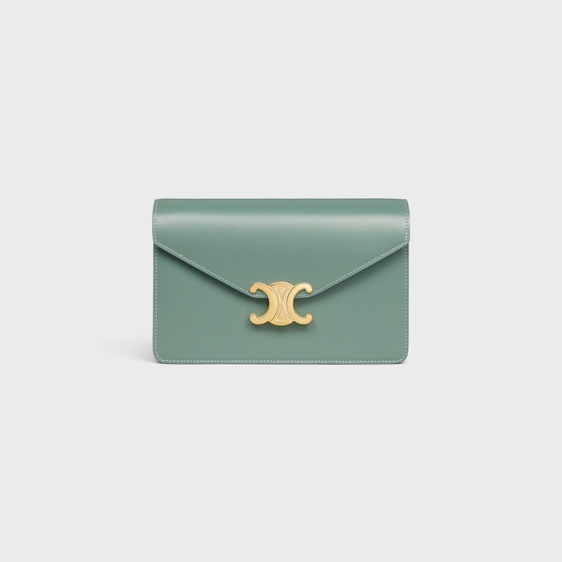 WALLET ON CHAIN MARGO in Shiny calfskin - CELADON - WALLETS ON CHAIN - 1 | CELINE