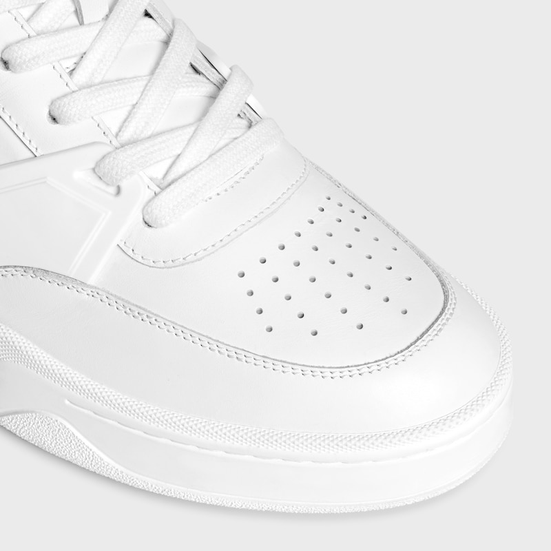CELINE TRAINER CT-09 LOW LACE-UP SNEAKER IN CALFSKIN AND MESH - OPTIC WHITE -  - 1 | CELINE
