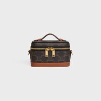 MINI VANITY IN Triomphe Canvas and Calfskin - TAN - TRIOMPHE CANVAS - 1 | CELINE