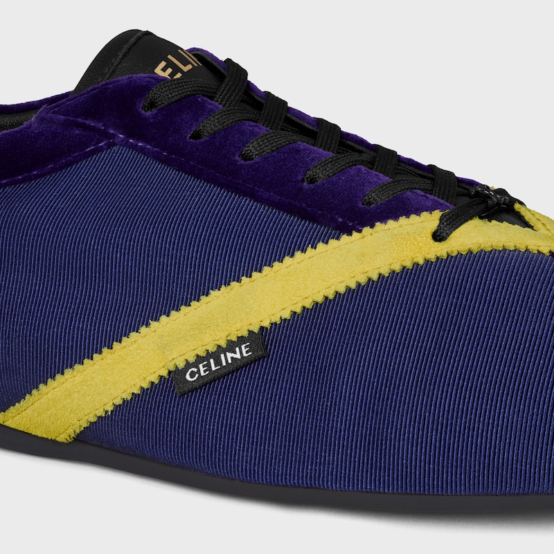 THE FLAT LOW SCHN&Uuml;R-SNEAKER AUS GROSGRAIN, SAMT, WILDLEDER UND LAMMLEDER - VIOLETT -  - 1 | CELINE