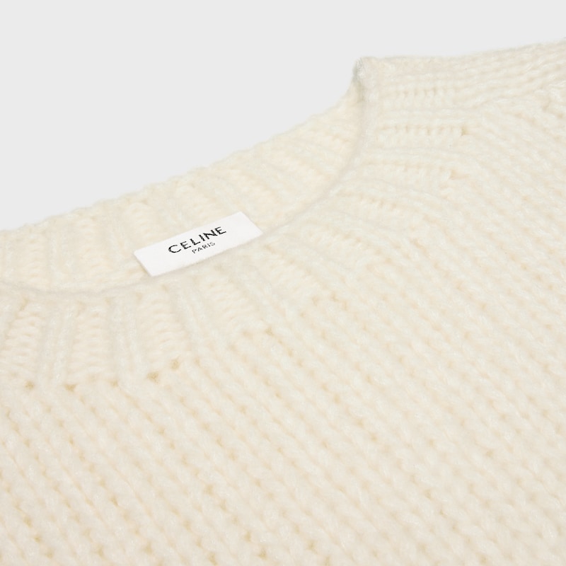 crewneck sweater IN cashmere and silk - OFF WHITE -  - 1 | CELINE