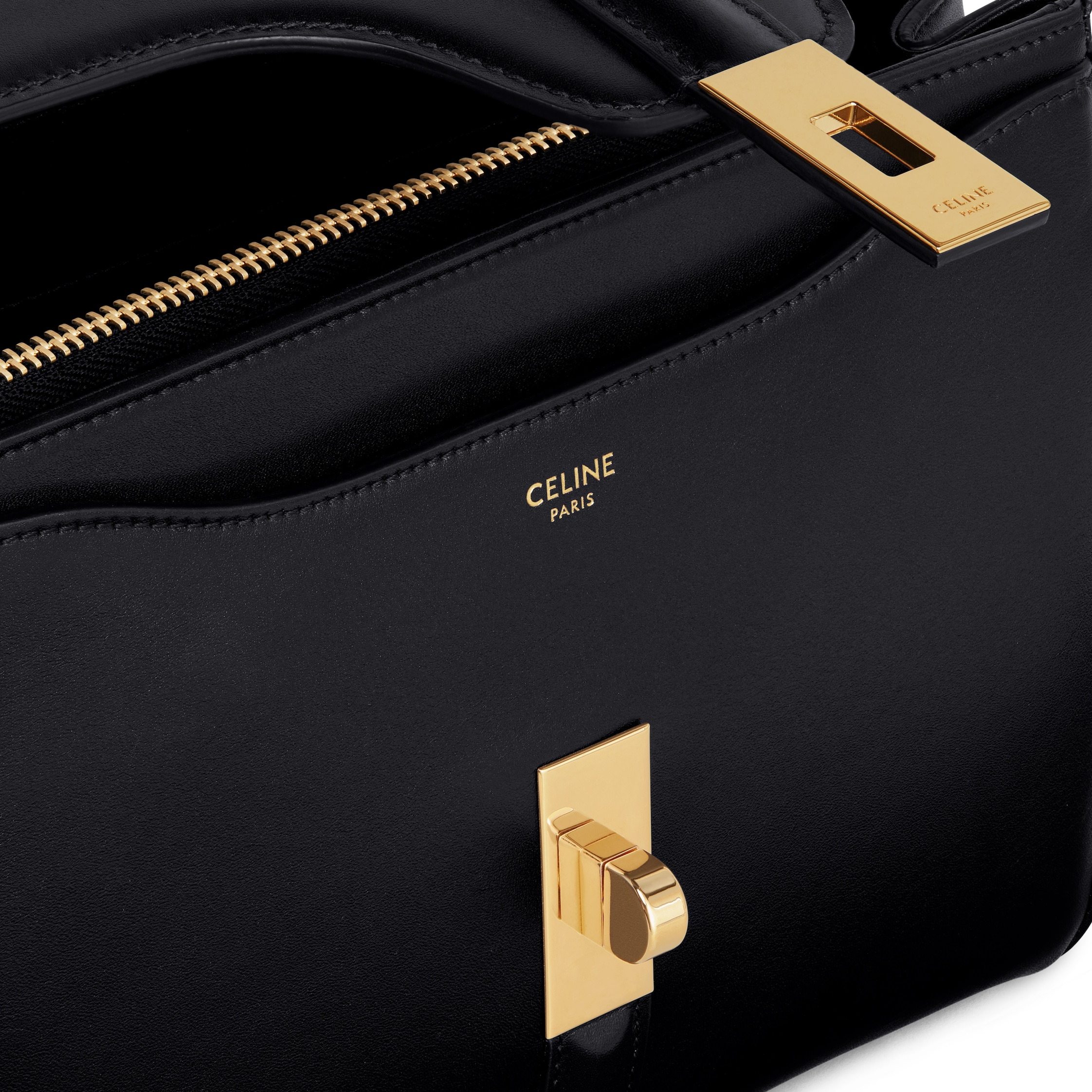 Small 16 Bag IN Satinated Calfskin - BLACK | CELINE