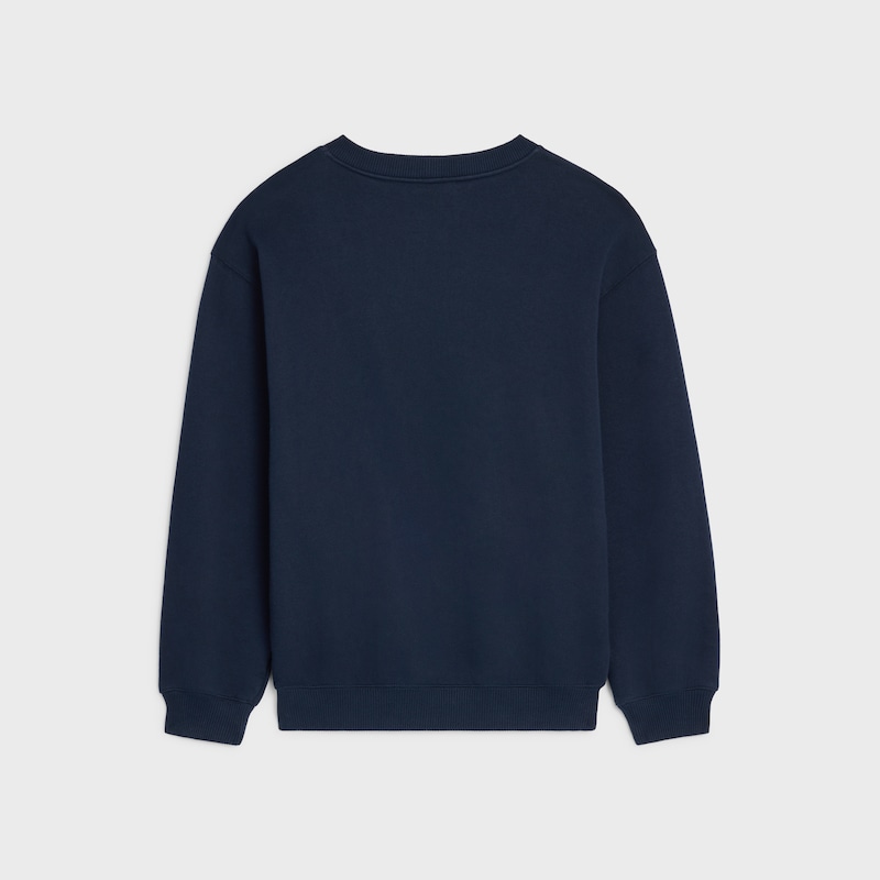 SWEATSHIRT IN cotton fleece - NAVY / RED / WHITE -  - 1 | CELINE
