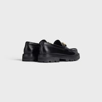 CELINE MARGARET LOAFER WITH TRIOMPHE CHAIN in POLISHED BULL - BLACK -  - 2 | CELINE