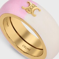 Celine Sorbet樹脂及金色飾面黃銅戒指 - 淡褐色 / 粉紅色 / 金色 -  - 1 | CELINE