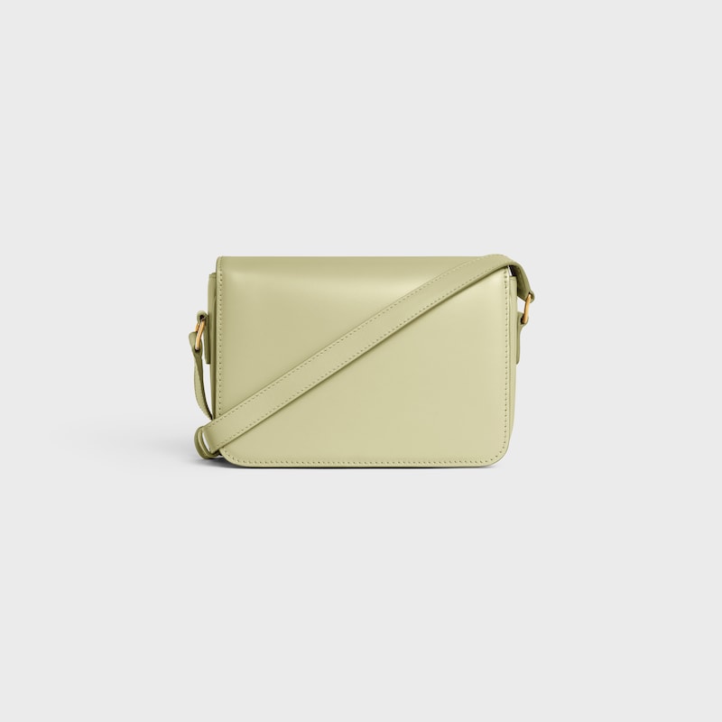 Teen Triomphe Bag in shiny calfskin - ALMOND GREEN - SHOULDER BAGS - 1 | CELINE