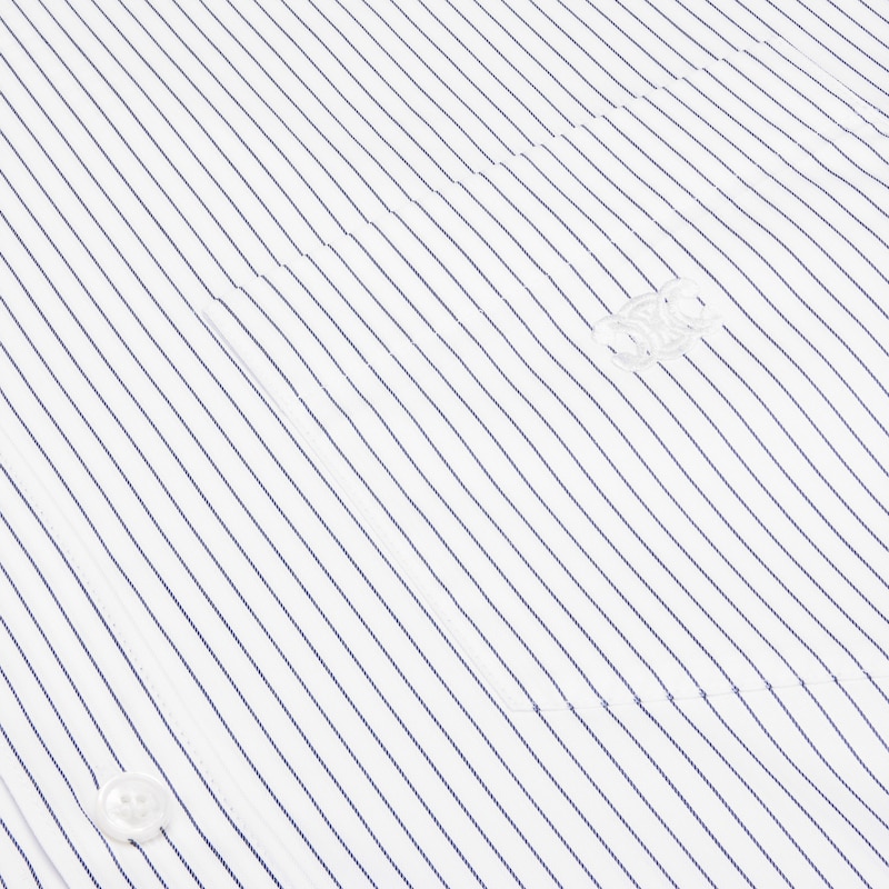 cropped shirt in striped poplin - CRAIE/NAVY -  - 1 | CELINE