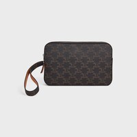 POCHETTE CON CORREA DE LONA TRIOMPHE Y PIEL DE BECERRO - TOSTADO - BOLSOS BELT Y MINIBOLSOS - 1 | CELINE
