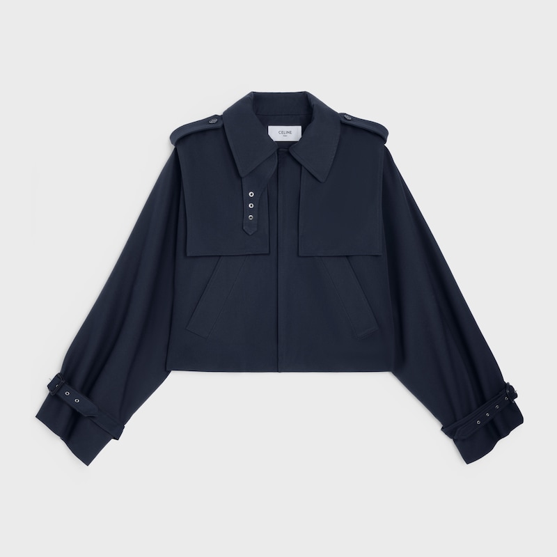 veste gabardine laine coton - Marine -  - 1 | CELINE