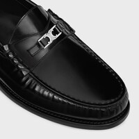 CELINE LUCO Triomphe Loafer in POLISHED BULL - BLACK / SILVER -  - 1 | CELINE