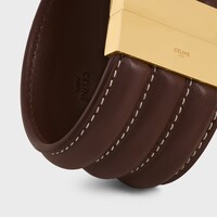 CELINE 레 퀴르 라지 팔찌 - 카프스킨 & 골드 피니시 브라스 - 골드 / 체스트넛 -  - 1 | CELINE