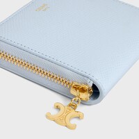 Small Zipped Wallet IN GRAINED CALFSKIN - GLACIER - LUCKY DAY SELECTION - 1 | CELINE