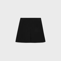 【CELINE】ブラックダブルウールギャバジントラペスミニスカート CELINE】ブラックダブルウールギャバジントラペスミニスカート