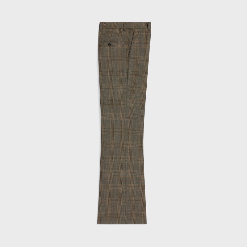 trousers IN prince of wales wool - CAMEL/EBONY/RUST -  - 1 | CELINE