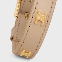 Les Cuirs Celine Multi Leather Bracelet in Calfskin and Steel - Vintage Beige / Gold -  - 1 | CELINE