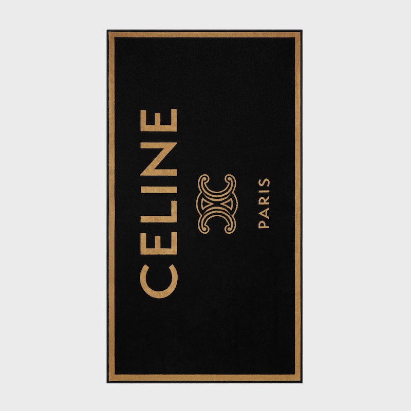 beach towel IN celine triomphe terry cotton - NOIR/OR -  - 1 | CELINE