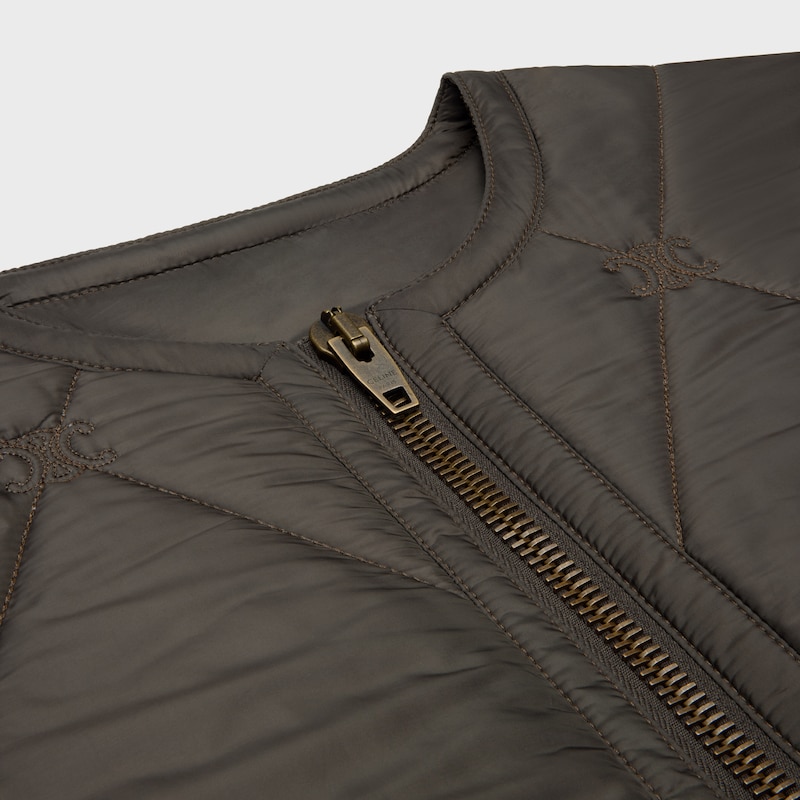 quilted jacket IN light nylon - DARK KAKI -  - 1 | CELINE