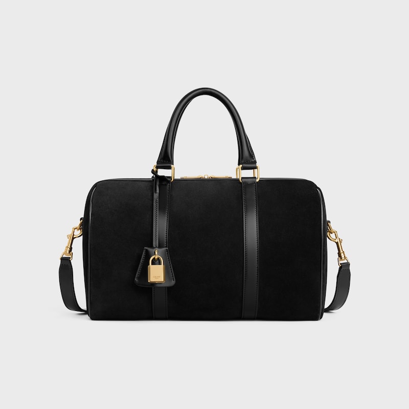 LARGE BOSTON in SUEDE CALFSKIN - BLACK - MORE LINES - 1 | CELINE