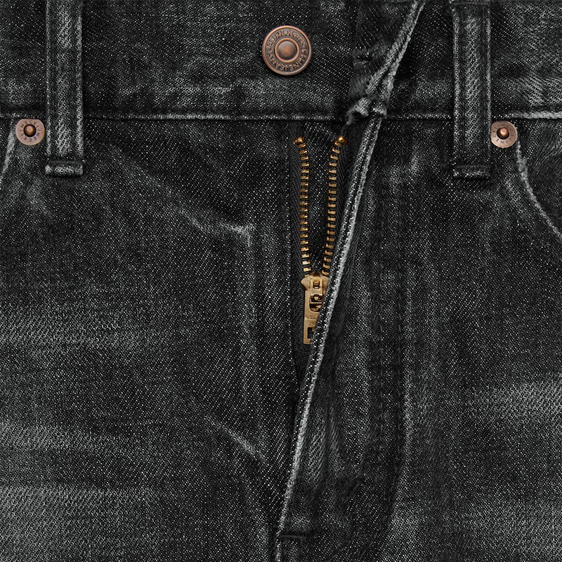 flared surf jeans in black ice rinse denim - BLACK ICE RINSE -  - 1 | CELINE