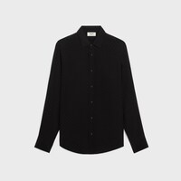 loose shirt in printed crêpe de chine - NOIR/BORDEAUX -  - 1 | CELINE