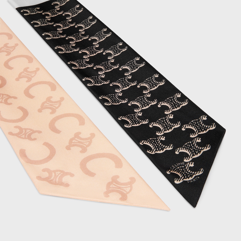 lavalliere IN SILK TWILL - OPTIC WHITE/BLACK -  - 1 | CELINE