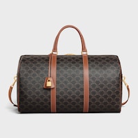 Large Travel Bag IN Triomphe Canvas and calfskin - TAN - TRIOMPHE CANVAS - 1 | CELINE