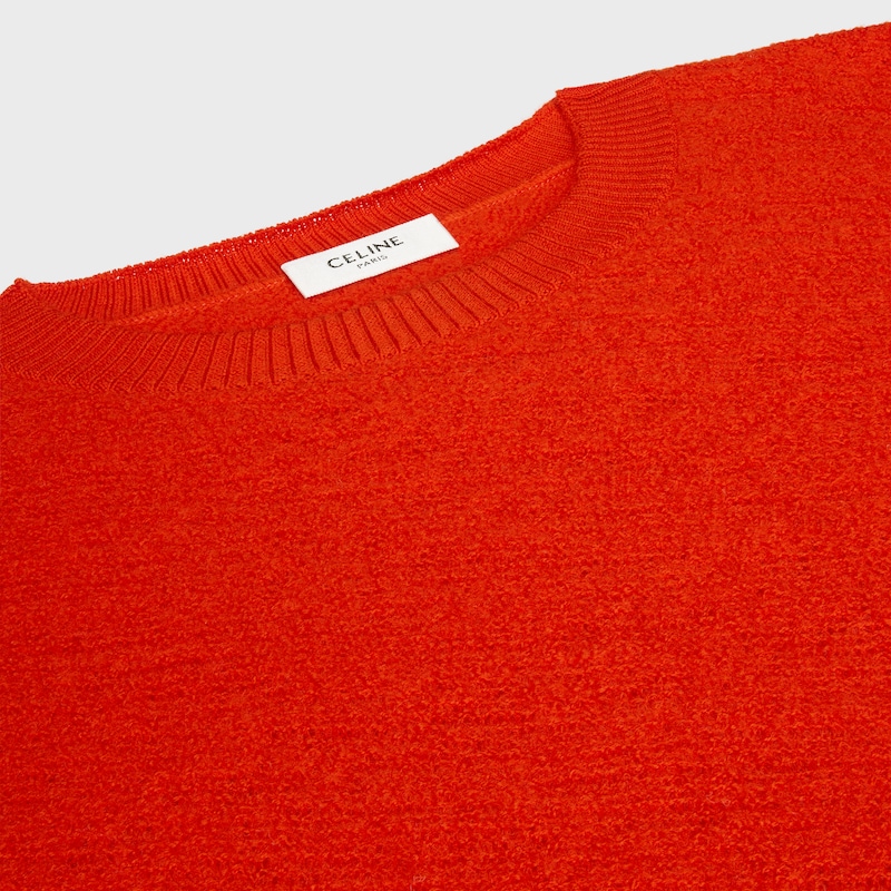 crewneck sweater IN WOOL - BRIGHT RED -  - 1 | CELINE