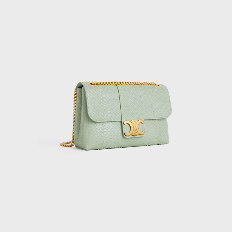 Medium Celine Victoire Bag in PYTHON - LIGHT CLAY - MORE LINES - 1 | CELINE