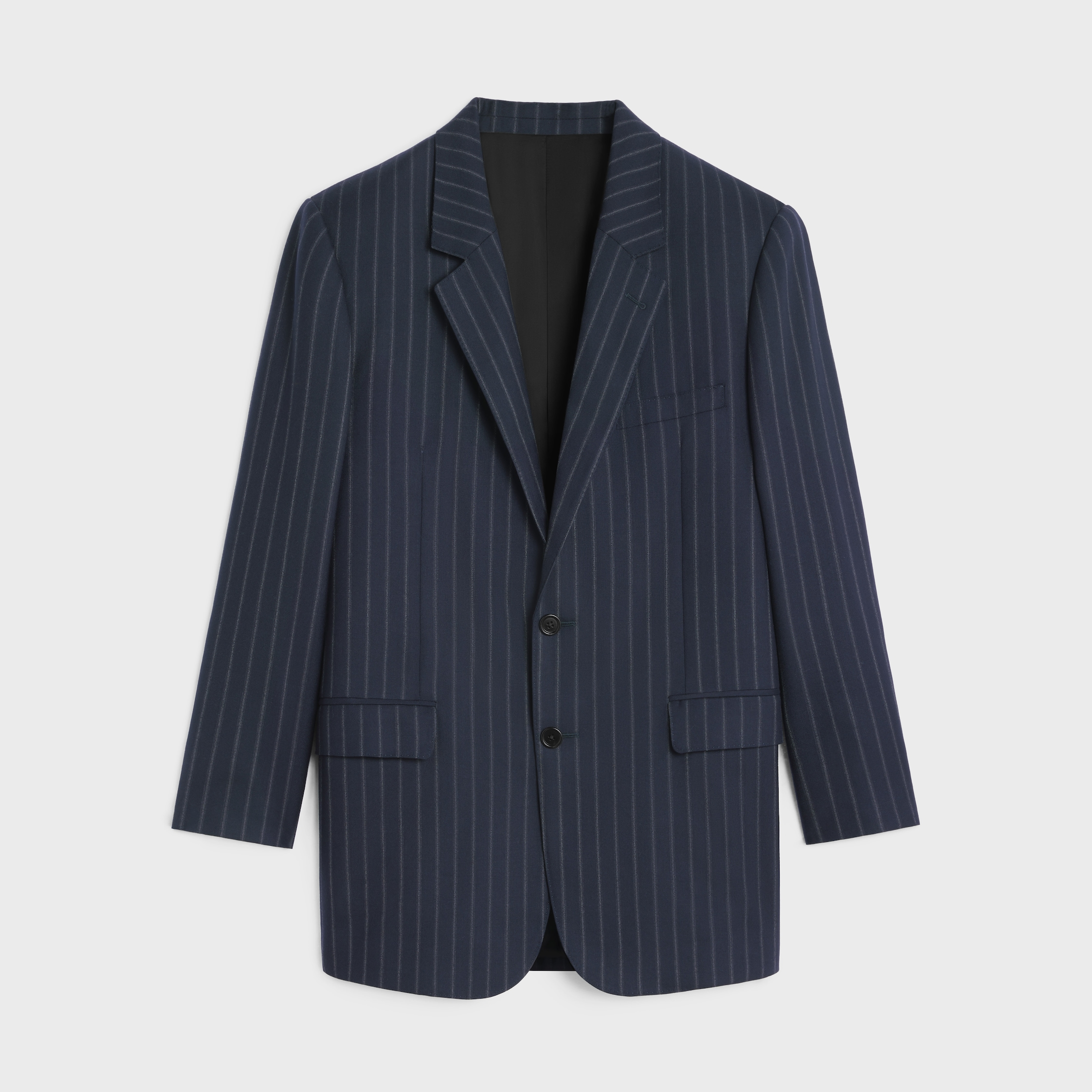 ジャケット CELINE Women Jackets 2V684092D 07MR NAVY LONG BLAZER IN DIAGONAL WOOL - NAVY | CELINE