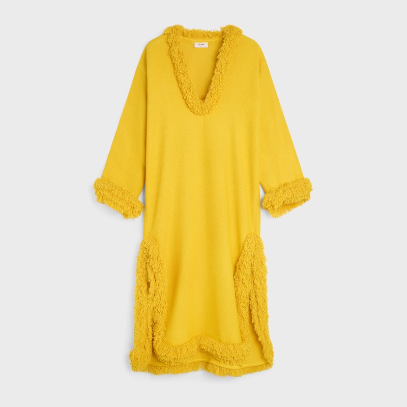 robe natté viscose laine - JAUNE -  - 1 | CELINE