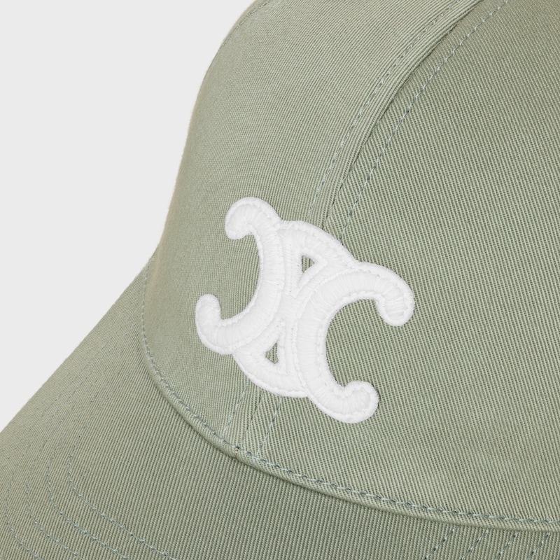 GORRA DE B&Eacute;ISBOL TRIOMPHE DE GABARDINA DE ALGOD&Oacute;N - SALVIA -  - 1 | CELINE