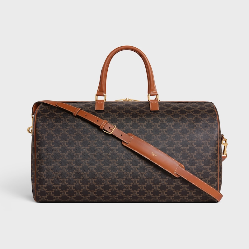 Travel 50 in Triomphe Canvas with Cat Print - TAN - Golden Week - 1 | CELINE